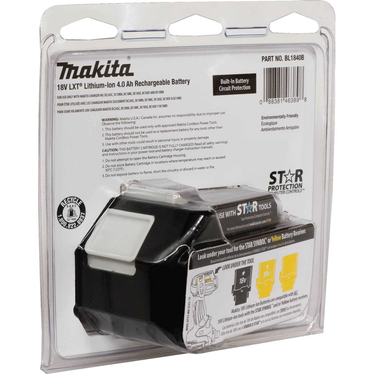 BL1840B Makita 18V LXT Lithium-Ion 4.0Ah Battery - Cheap Fitting