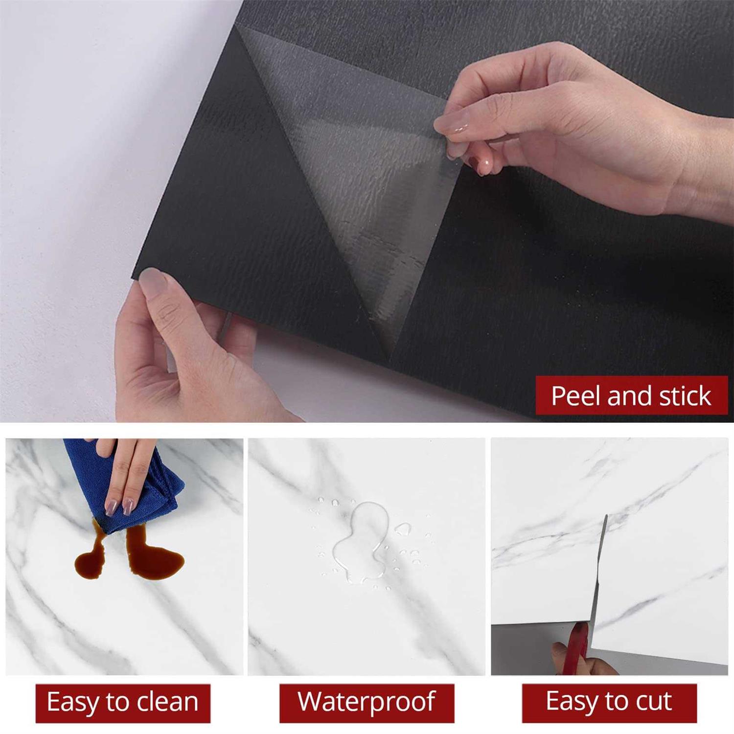 Westick Vinyl Flooring Peel and Stick White Marble Peel and Stick Floor Tile Waterproof Bathroom Tiles For Floor Self Adhesive - Cheap Fitting