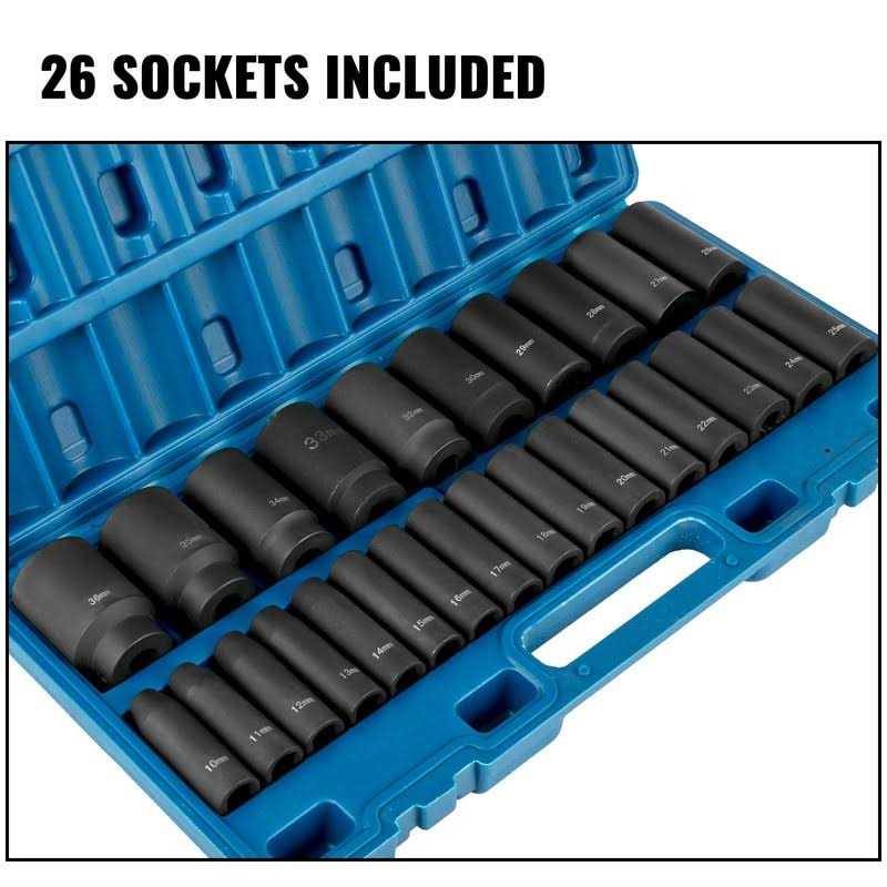 VEVOR Impact Socket Set 1/2 inches 26 Piece Impact Sockets Socket - Cheap Fitting