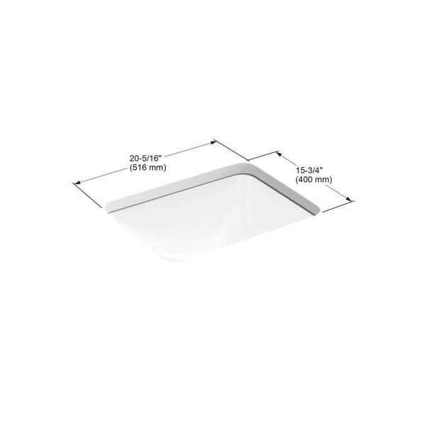 Kohler Caxton White Undermount Rectangular Transitional Bathroom Sink - Cheap Fitting