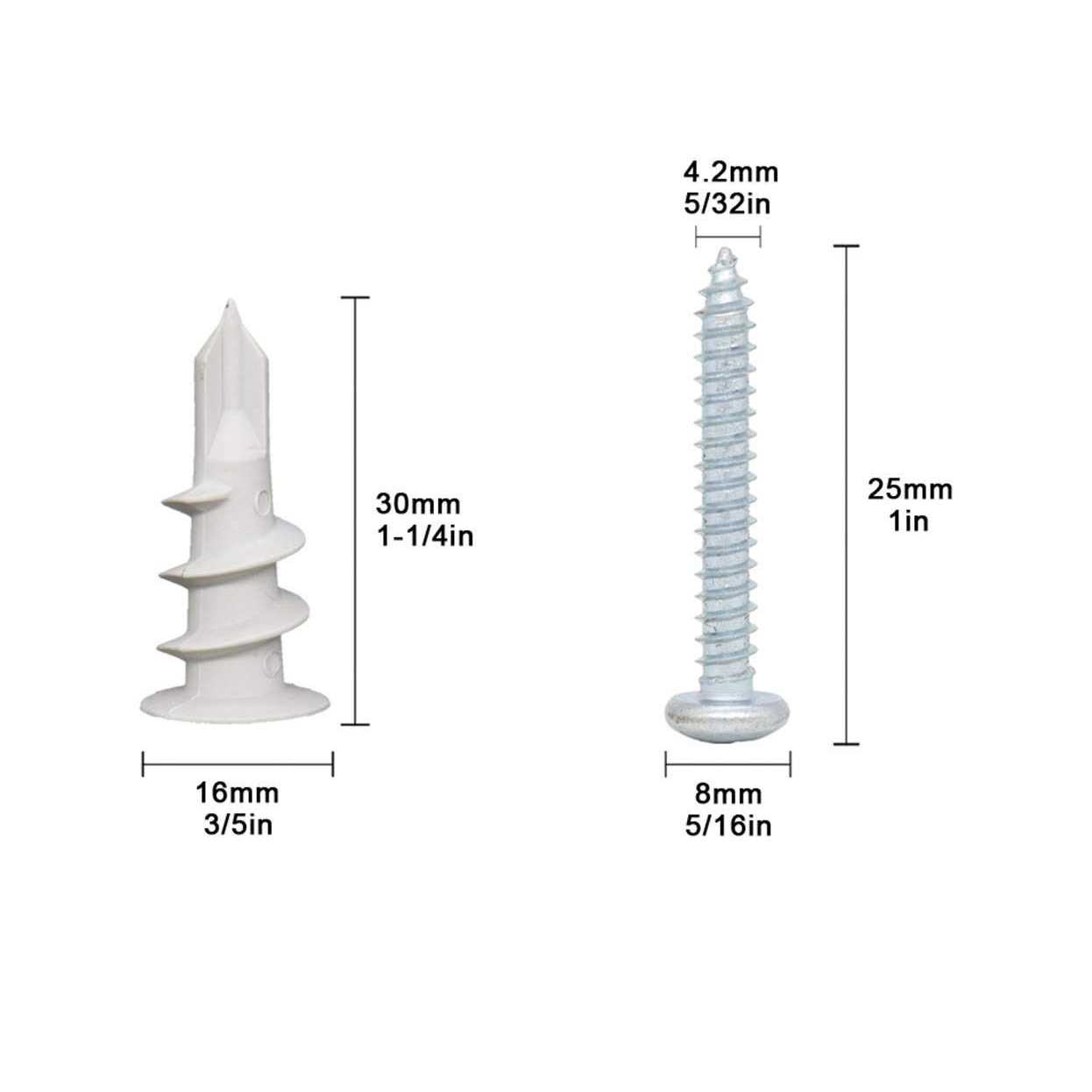 Self Drilling Drywall Plastic Anchors with Screws - Cheap Fitting