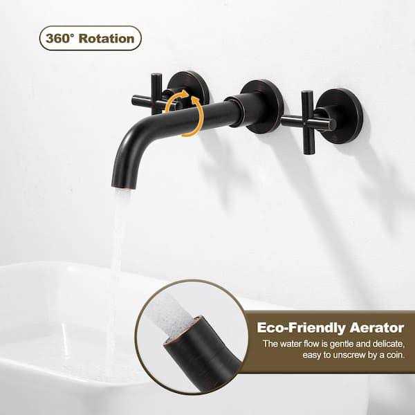 ARCORA Double Handle Wall Mounted Bathroom Faucet Rough-in Valve Included - Cheap Fitting