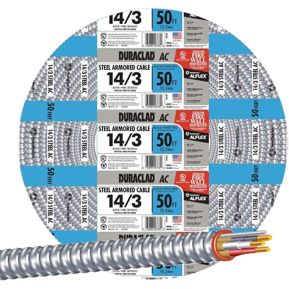 Southwire 250 ft. 12/3 MC Armored Cable 68583401 - Cheap Fitting