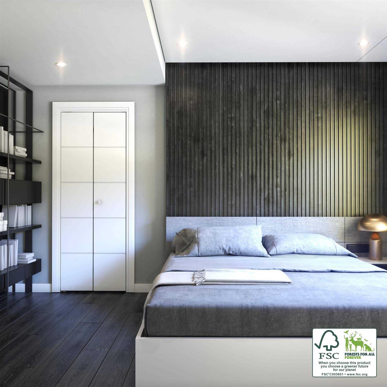 eightdoors 80 in. x 1-3/8 in. Contemporary U-Grooved Design Solid Composite Core RDL - Cheap Fitting