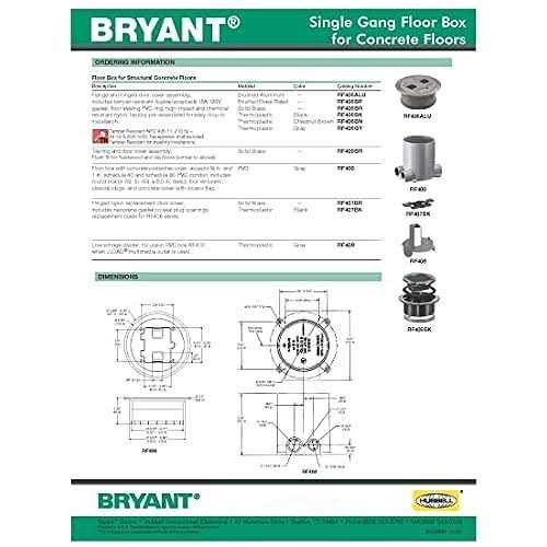 Hubbell RF406BR Floor Box Flange and Door - Cheap Fitting