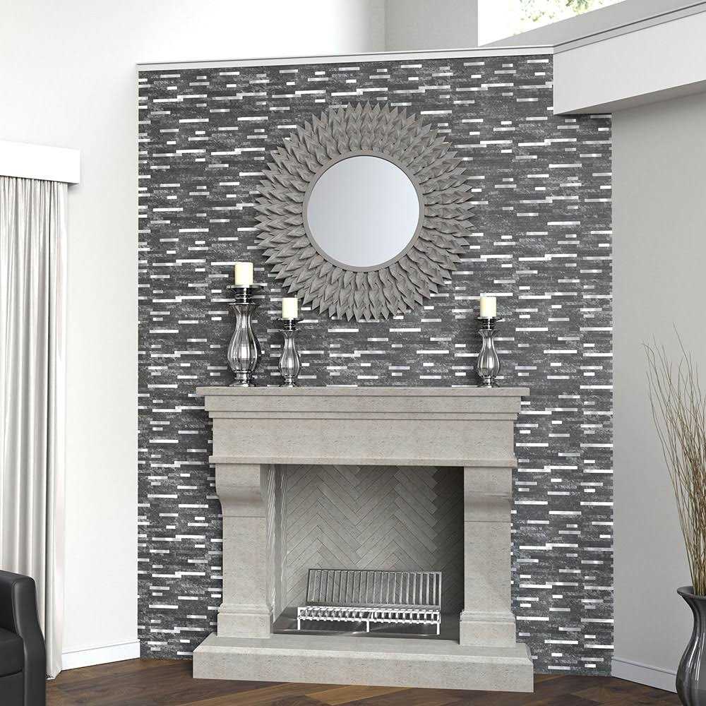 Peel&Stick Tile Silver Oasis 10-in x 13-in Matte PVC Linear Stone Look Peel and Stick Wall Tile LWPS201001 - Cheap Fitting