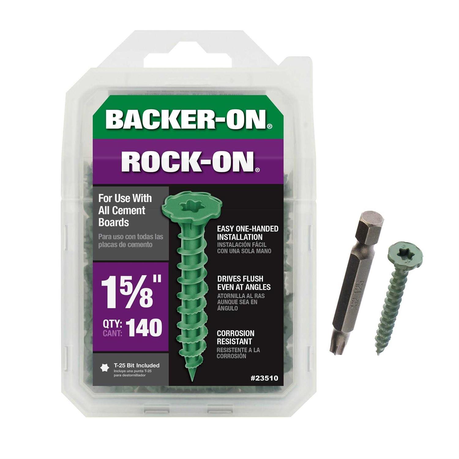 Backer-On Cement Board Screws Rock-On No. 9 x Star Flat Head - Cheap Fitting
