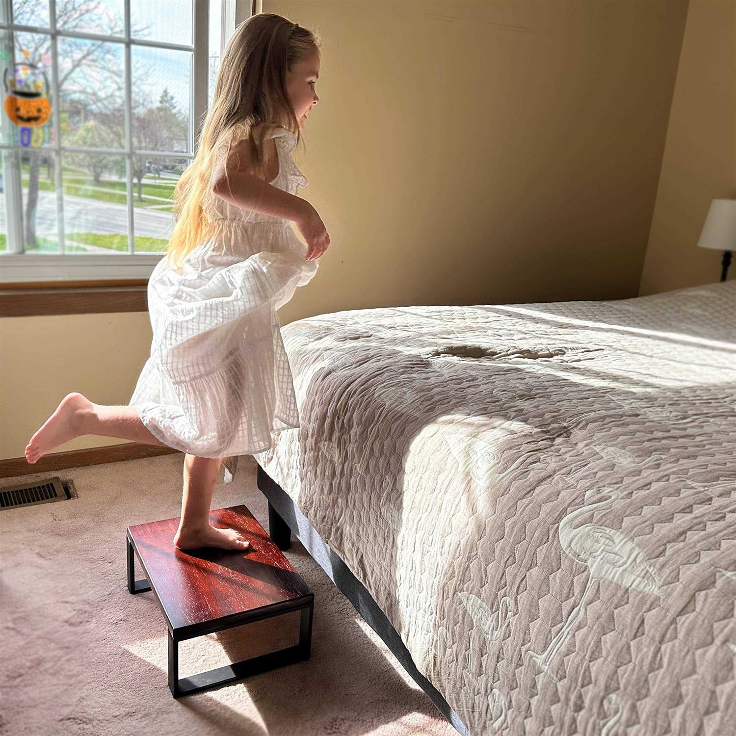 RORKEE Wood Step Stool with 350 lbs Load Capacity One Step Stools for Adults Kids Seniors with Non-Slip Mat - Cheap Fitting