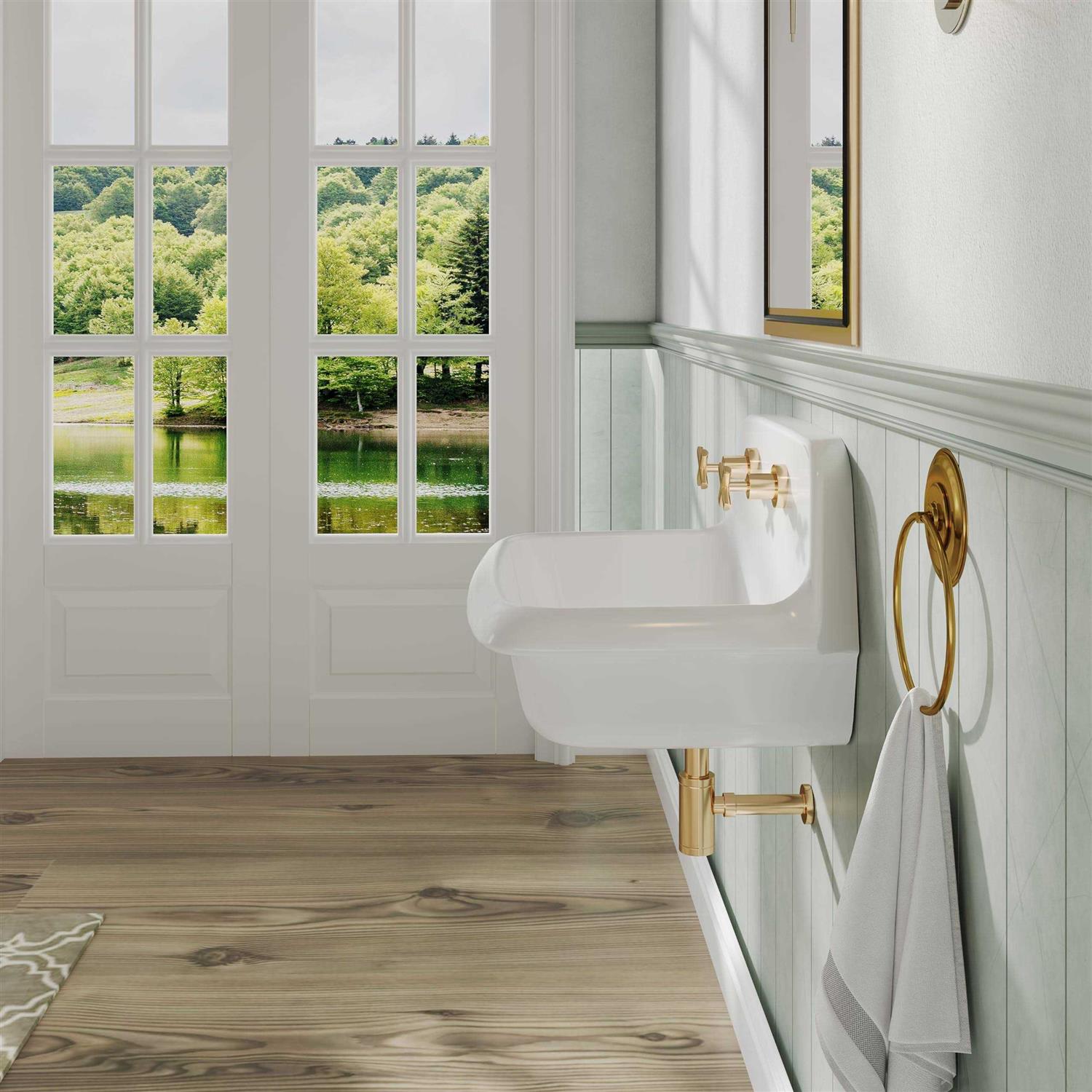 Ellai 24 Inches Farmhouse Wall Mounted Utility Sink/Laundry Sink ML-2417 - Cheap Fitting