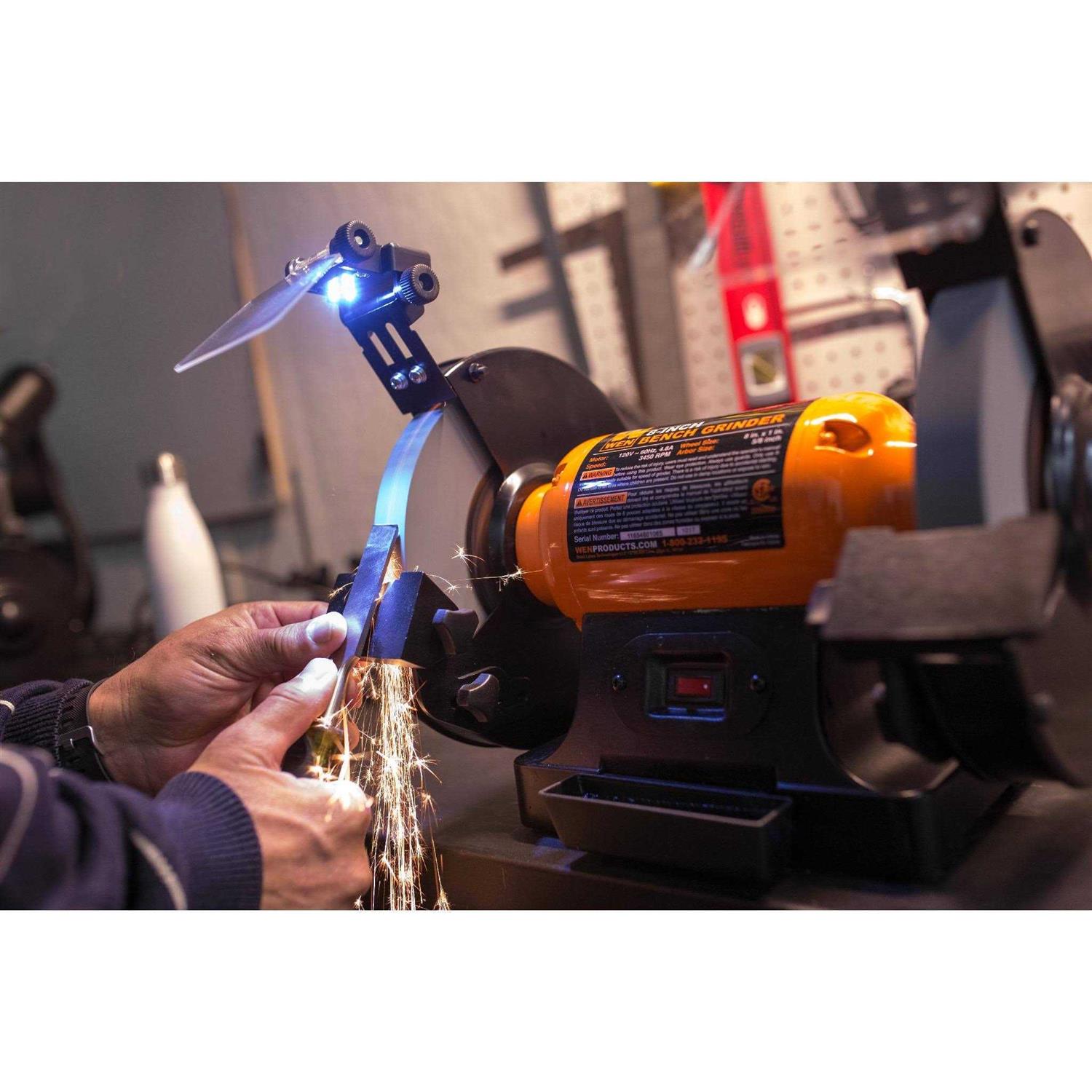 WEN BG4282 4.8-Amp 8-Inch Single Speed Bench Grinder with LED Work Lights - Cheap Fitting