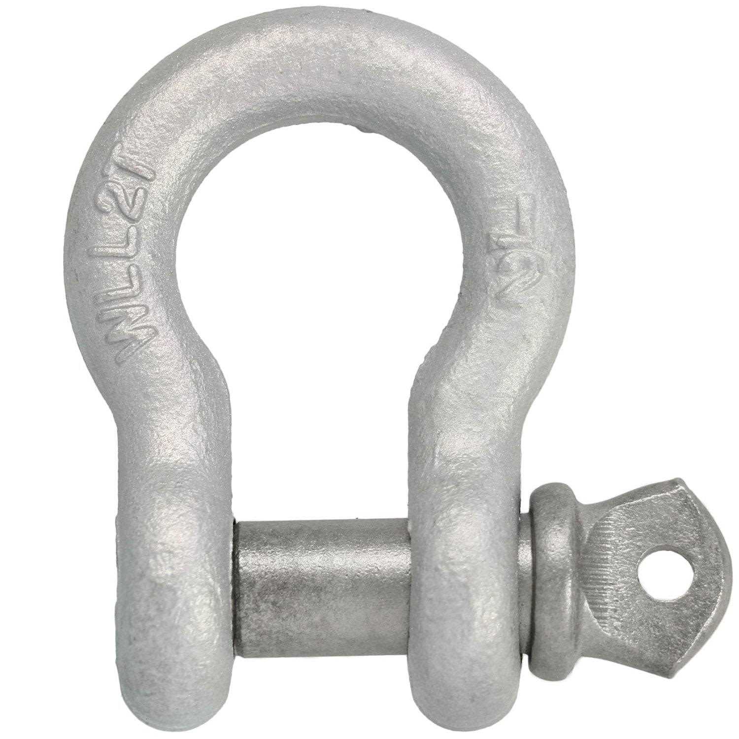 1 inch, 8.5 Ton, Galvanized Screw Pin Anchor Shackle, Silver 51401151 - Cheap Fitting
