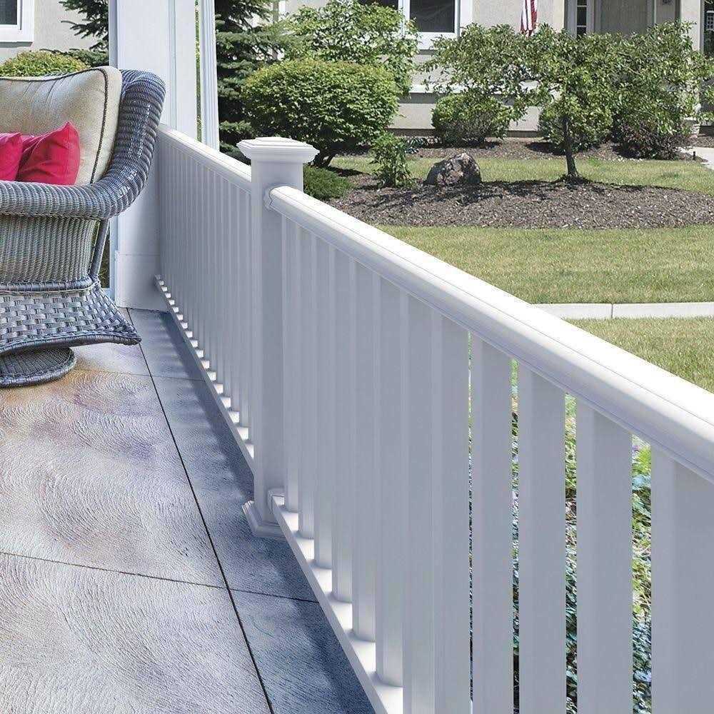 Veranda Traditional 8 ft. x 36 in. White PolyComposite Vinyl Rail Kit without Brackets - Cheap Fitting