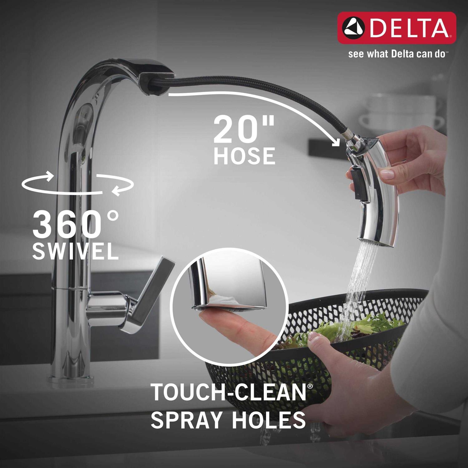 Delta Keele Pull Down Single Kitchen Faucet 19824LF - Cheap Fitting
