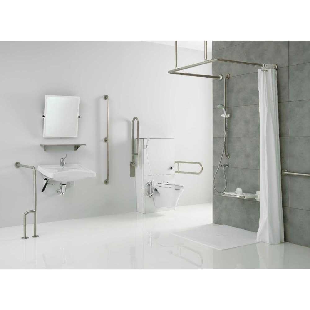 Ponte Giulio G55JCL38 Stainless Steel Floor to Wall Grab Bar Orientation - Cheap Fitting