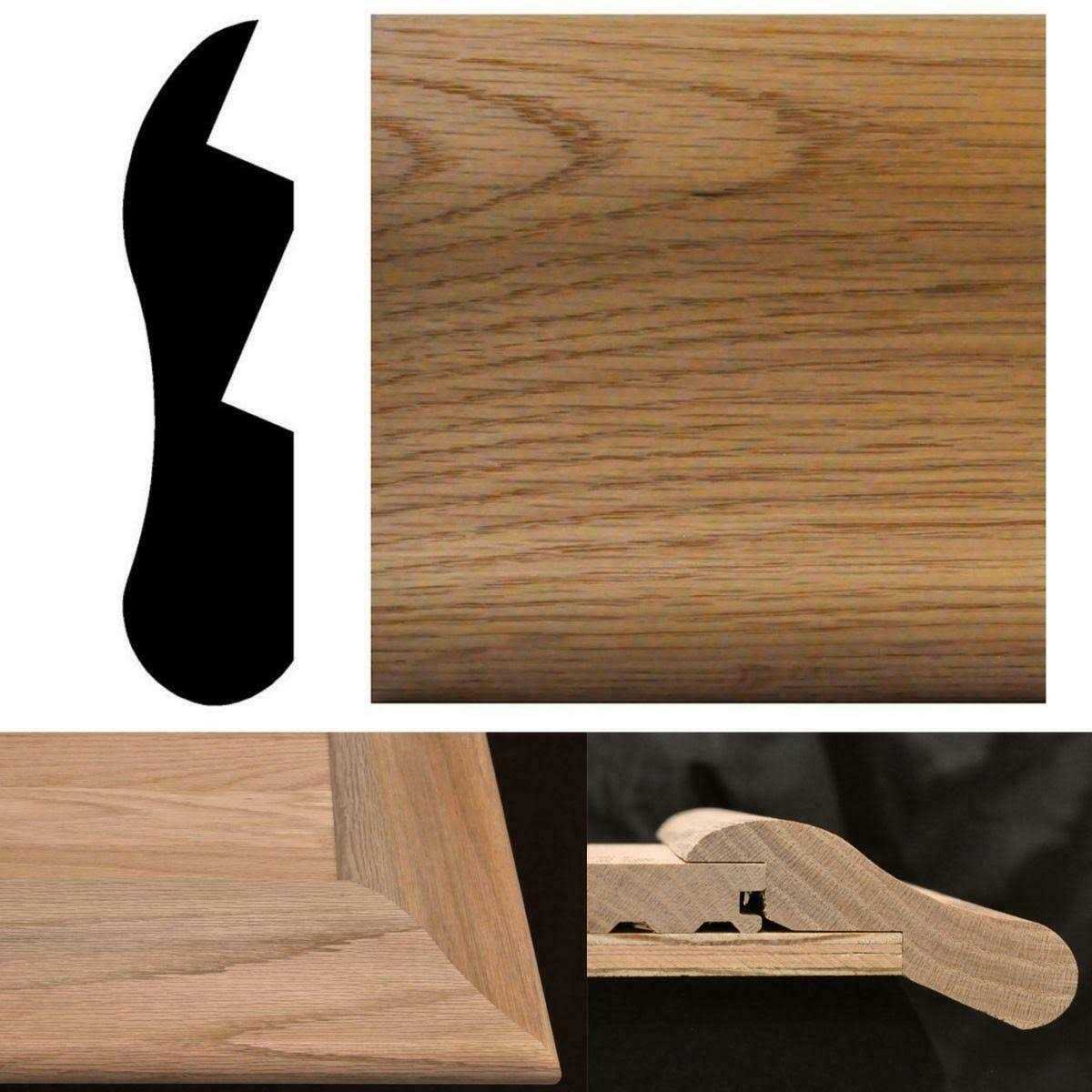 HOUSE OF FARA 1 1/8 in. x 4 1/2 in. x 96 in. Oak Chicago Bar Rail Moulding - Cheap Fitting