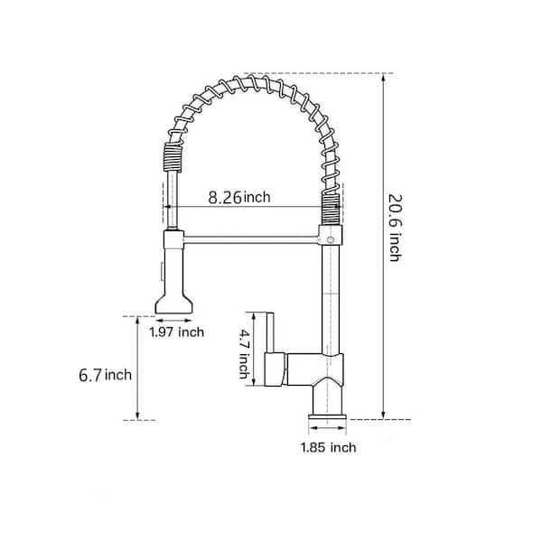 ELLO&ALLO Single-Handle Pull-Down Sprayer Kitchen Faucet - Cheap Fitting