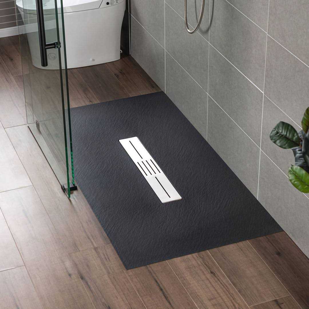 WoodBridge 60 in. L x 36 in. W Alcove Zero Threshold Shower Pan Base with Center Drain SCS-BL-6036 - Cheap Fitting