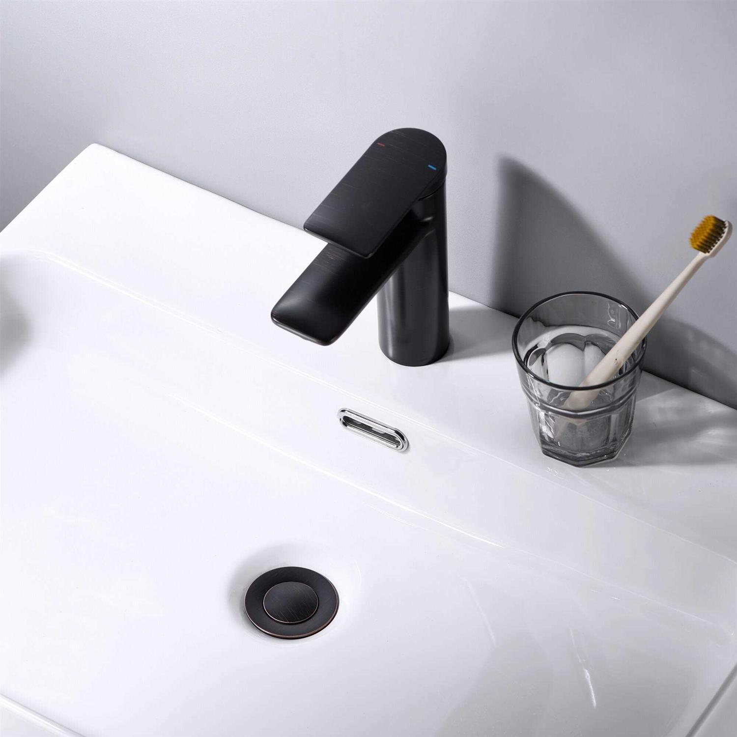 Luxier DS04-t Bathroom Sink Push Pop-Up Drain Stopper with Overflow - Cheap Fitting