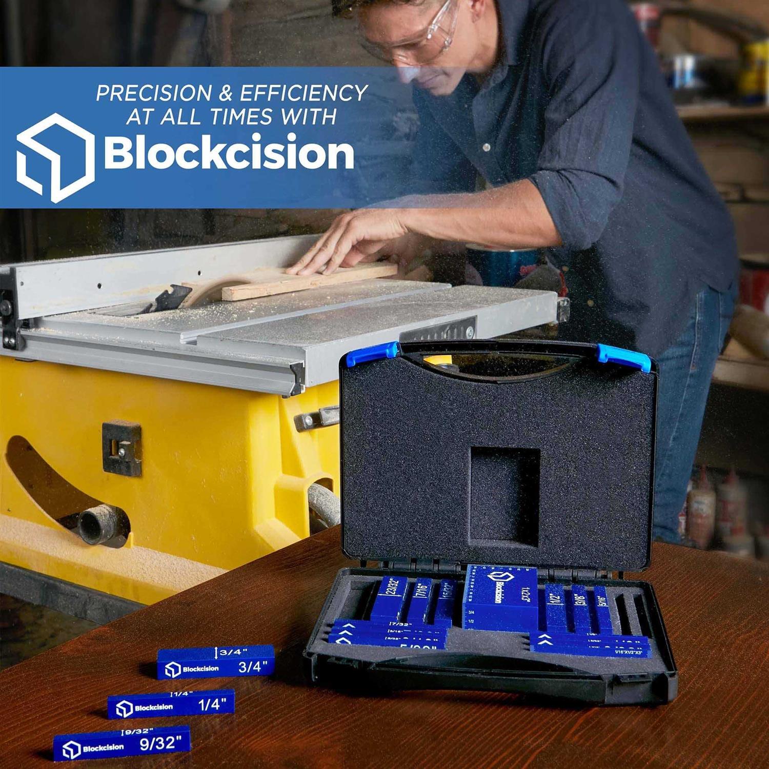 Blockcision Setup Blocks Woodworking Tools 16-Piece Gauge Block Set with Precision Ruler-Marked Bars - Cheap Fitting