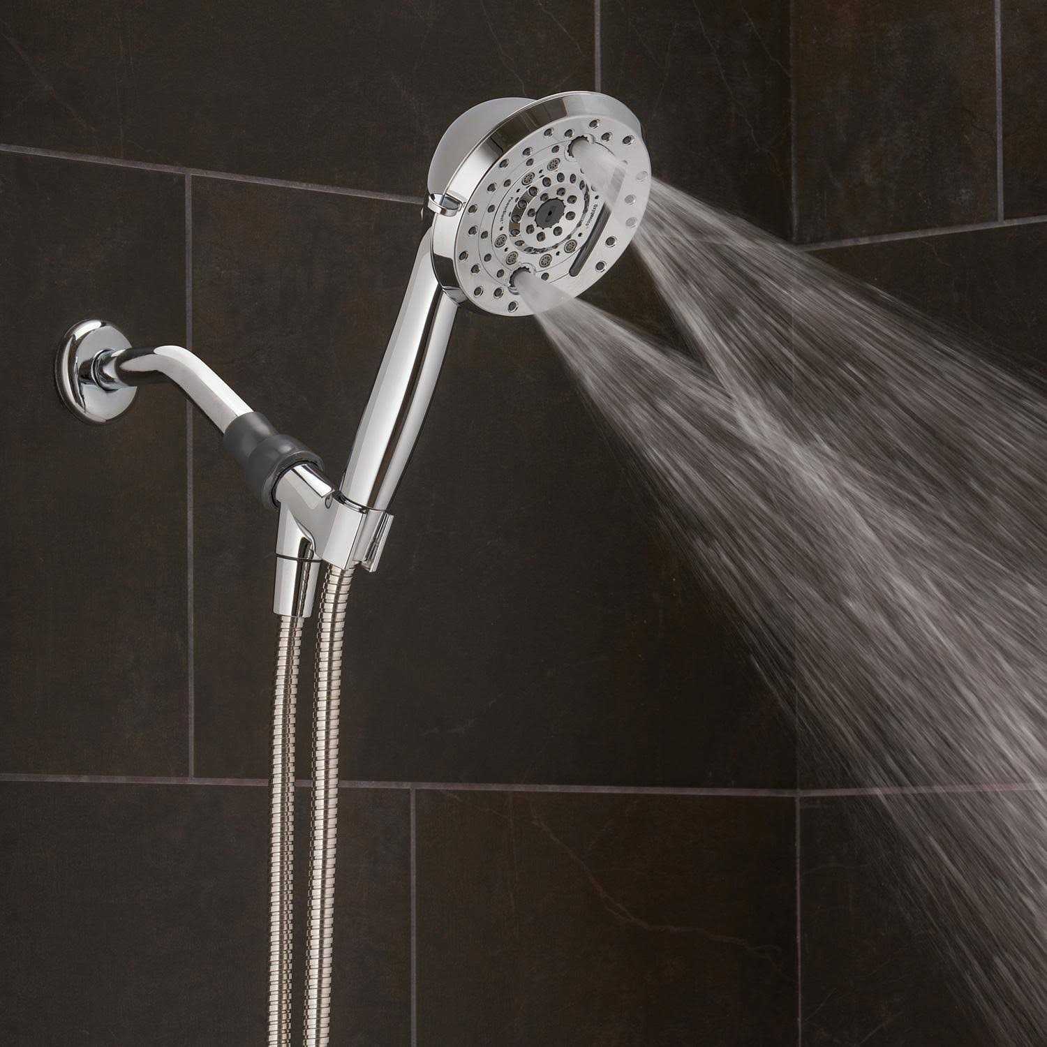 Oxygenics 51169 1.8 GPM Chrome 10-Spray PowerBlast Handheld Shower Head – Each - Cheap Fitting