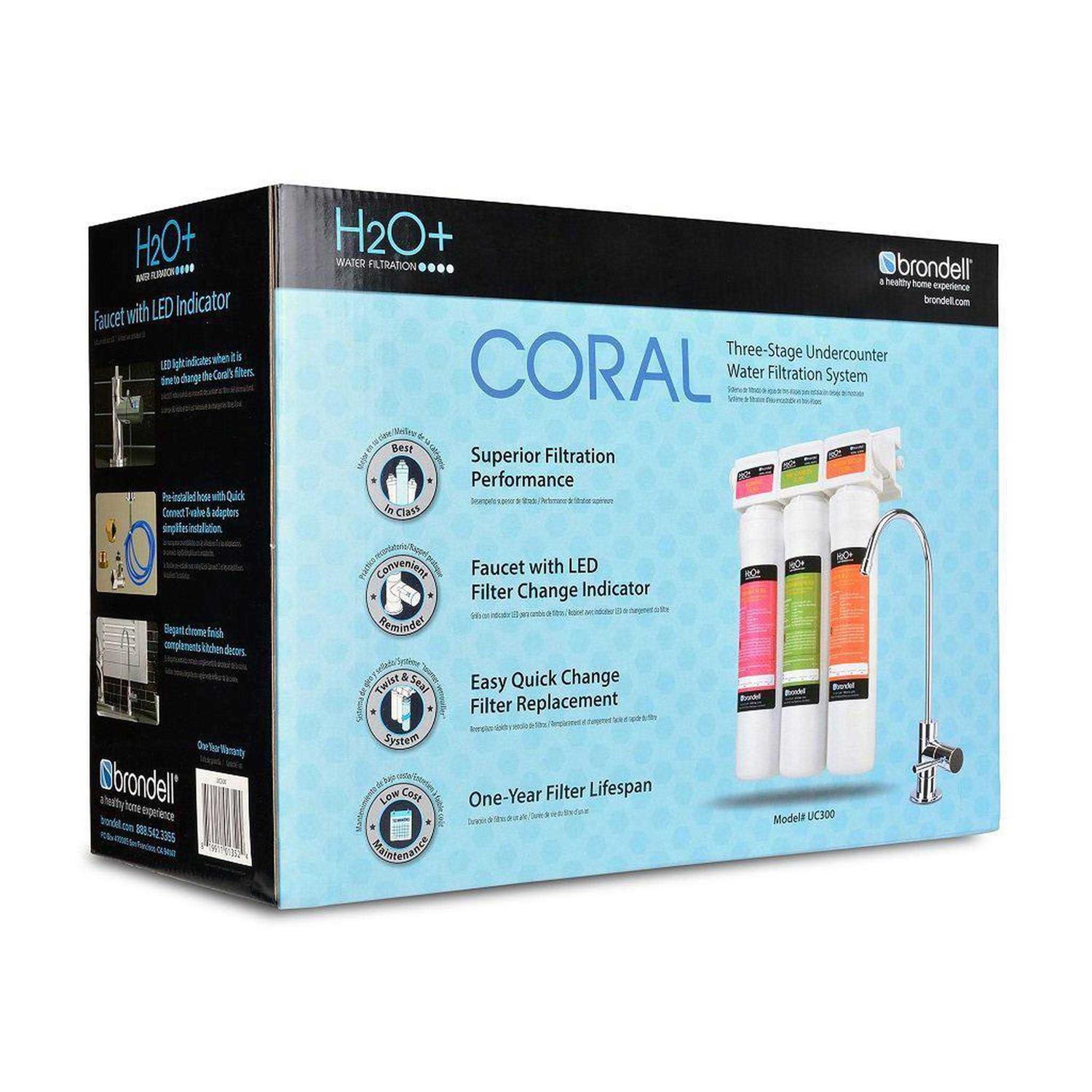 Brondell H2O+ Coral Three-Stage Undercounter Water Filtration System - Cheap Fitting