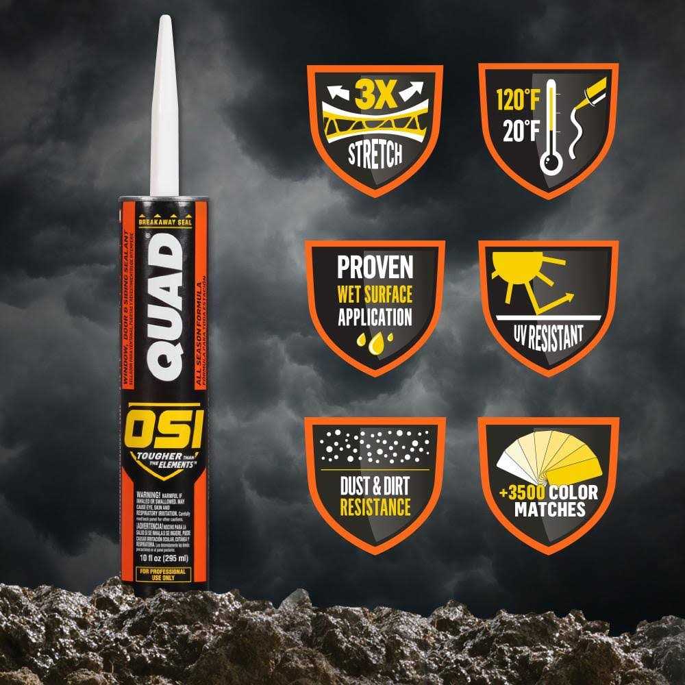 OSI Quad Advanced Formula 10 fl. oz Exterior Window Door and Siding Sealant - Cheap Fitting