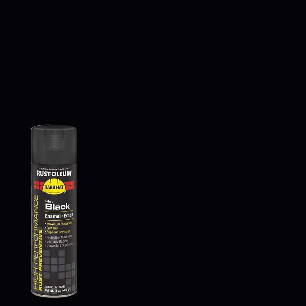 15 oz Rust-Oleum Brands V2177838 Black Hard Hat Enamel Spray Paint, Semi-Gloss Pack of 6 - Cheap Fitting