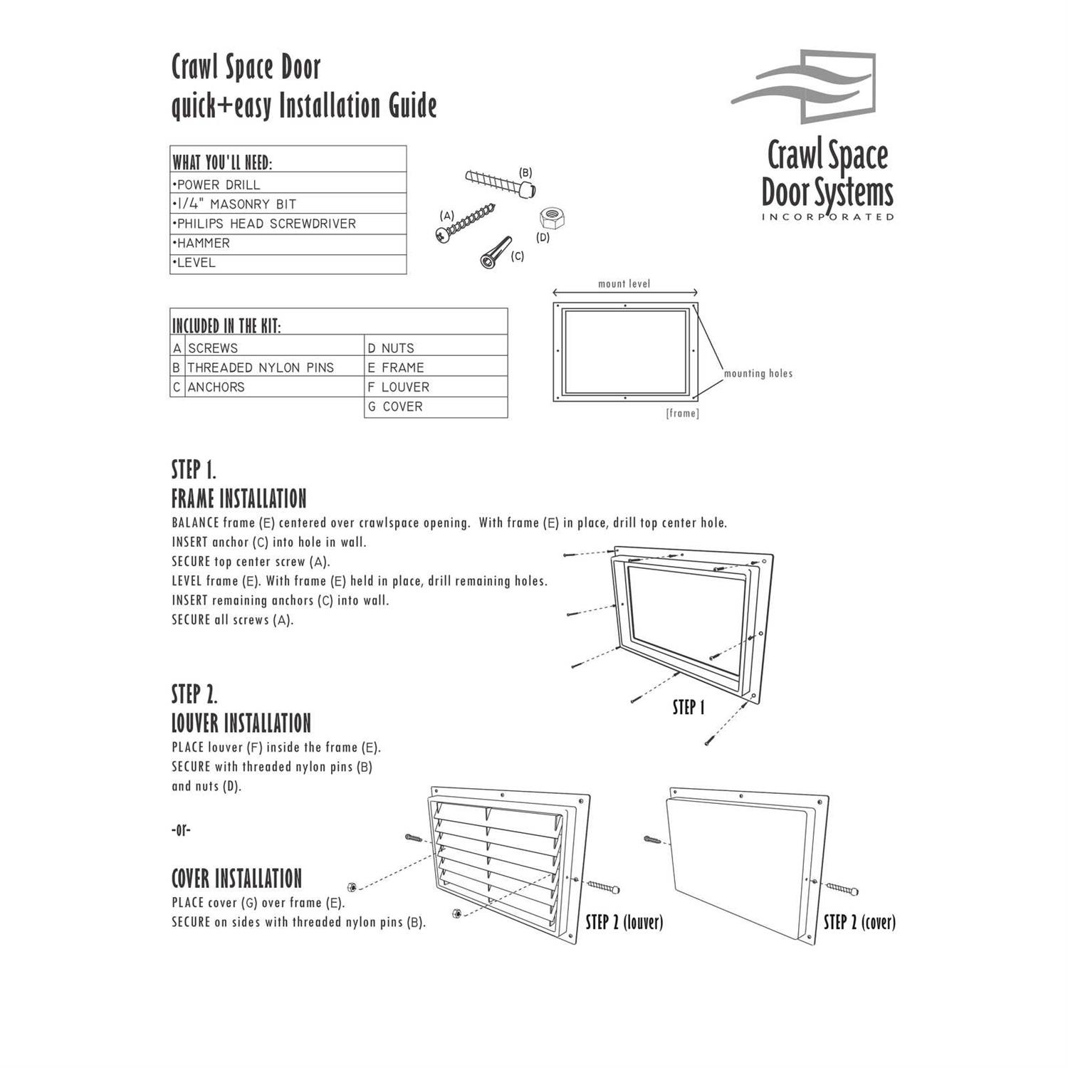 Crawl Space Doors without Louvers - Cheap Fitting