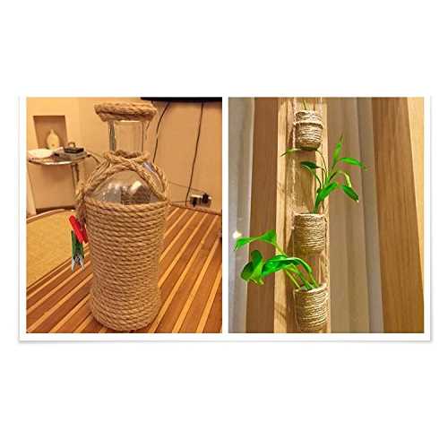 KINGLAKE Natural Thick Strong Jute Rope 66 Feet 5mm 3 Ply Hemp Rope Cord for Arts Crafts DIY Decoration Gift Wrapping - Cheap Fitting