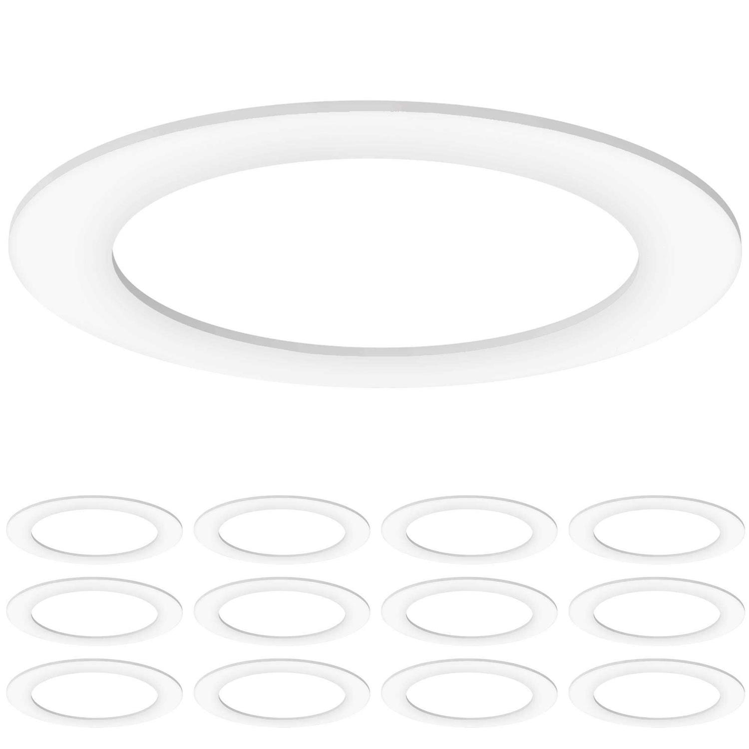 Sunco Lighting 12 Pack White Goof/Trim Ring Fits 5 Inch / 6 Inch Recessed Downlights - Cheap Fitting