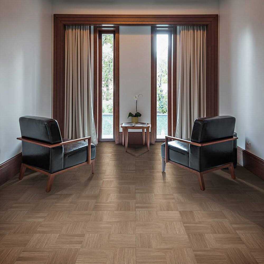 Perfection Floor Tile Parquet Satin 0.05-mil x 20-in W x 20-in L Water Resistant Interlocking Luxury Vinyl Tile Flooring - Cheap Fitting