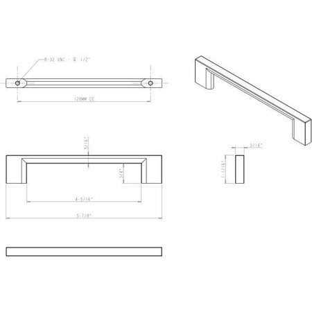 Jeffrey Alexander 635-128 Sutton Cabinet Pull - Cheap Fitting