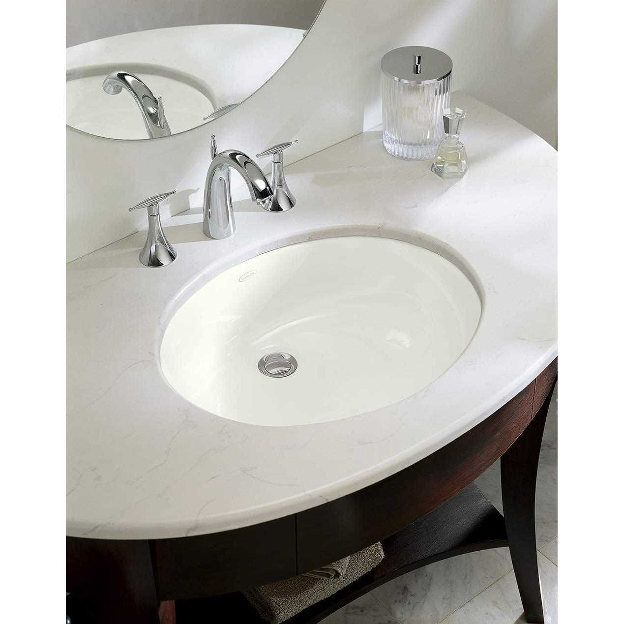 KOHLER Caxton White Undermount Oval Transitional Bathroom Sink - Cheap Fitting