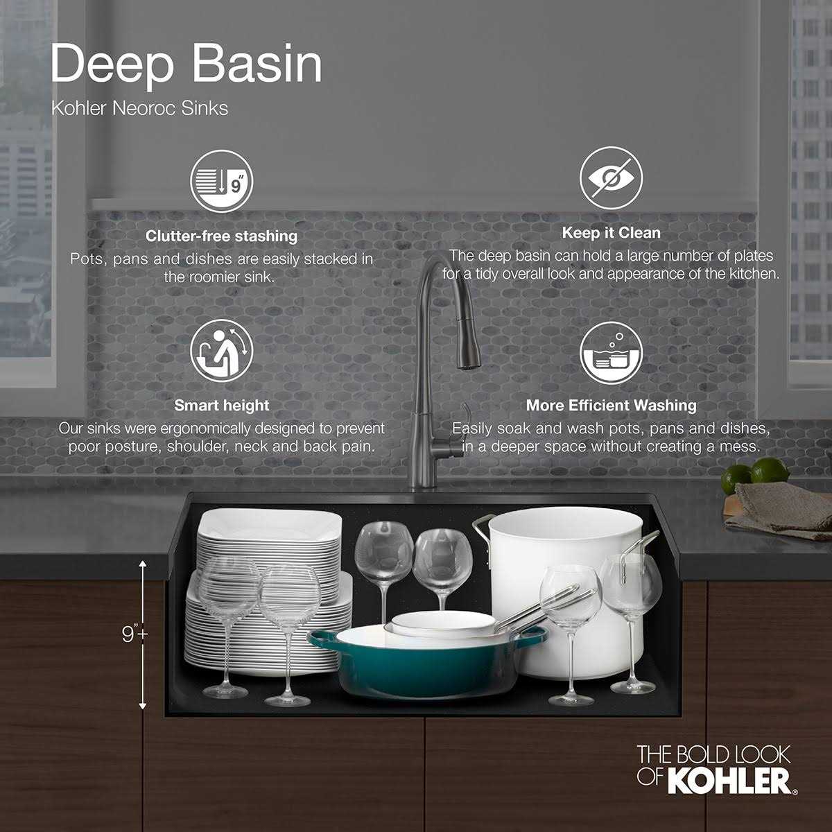 KOHLER K-28001 Cairn 24-1/2 Undermount Single-bowl Kitchen Sink - Cheap Fitting
