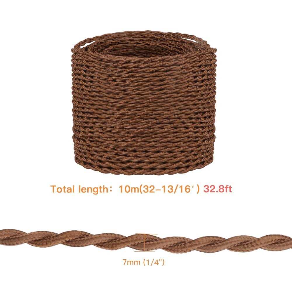 Helunsi 32.8ft Twisted Cloth Covered Wire 18/2 Cloth Covered Electrical Wire - Cheap Fitting