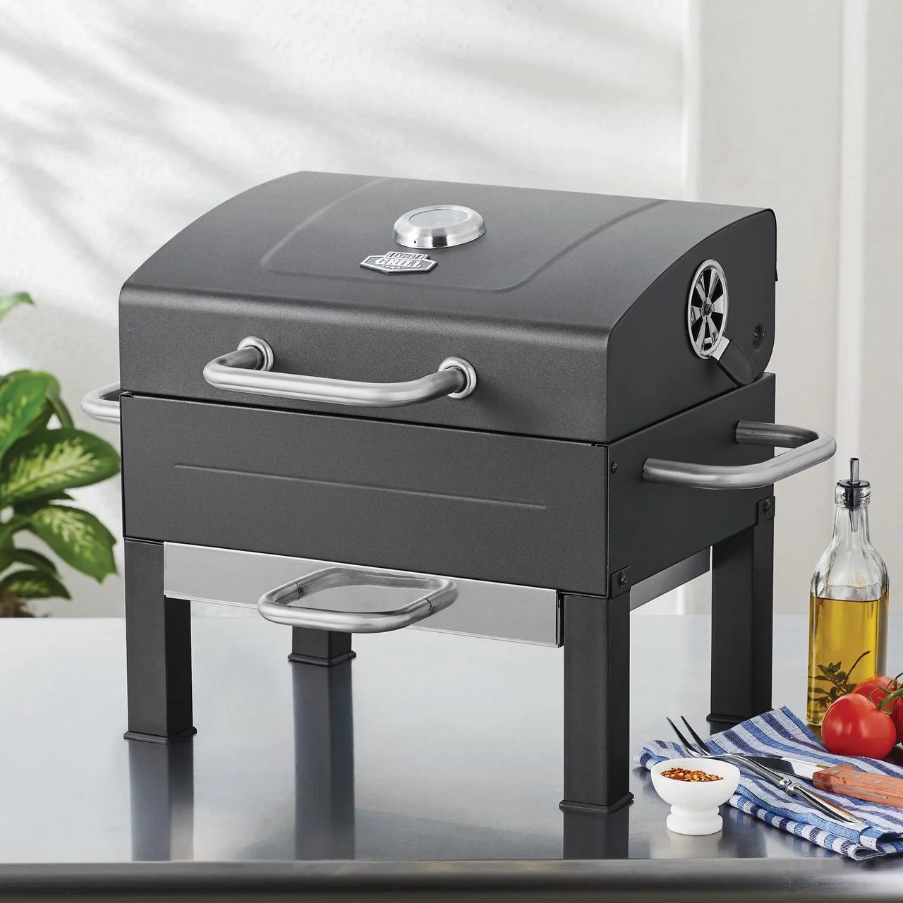 Expert Grill Premium Portable Charcoal Grill, Black and Stainless Steel - Cheap Fitting