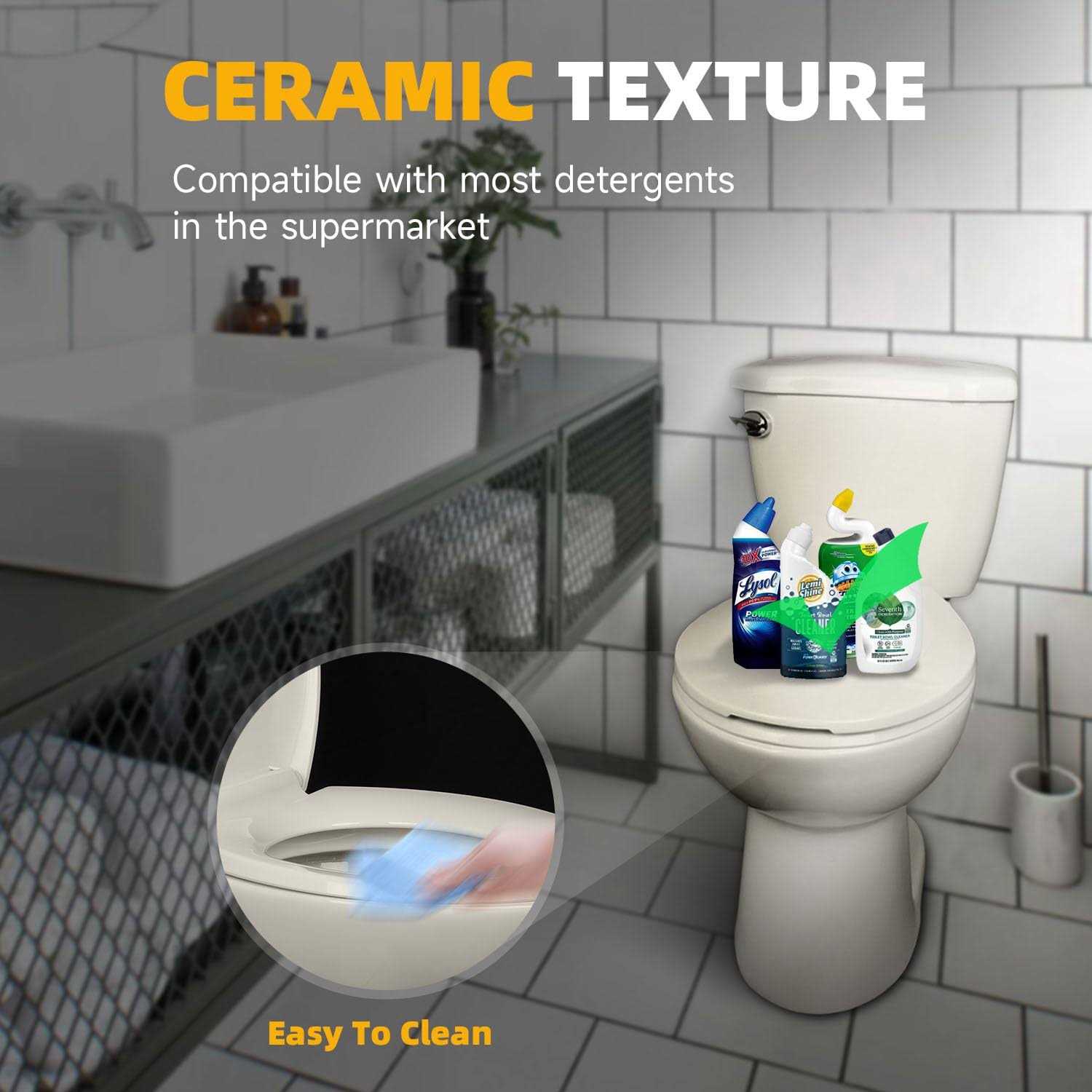 CcBello Round Toilet Seat, Slow Close, Thickened Material, No Wiggle Never Loosen, Easy To Install And Clean - Cheap Fitting