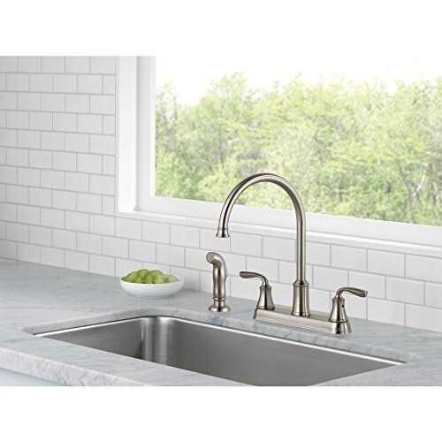 Delta Lorain Stainless 2-Handle Deck Mount High-Arc Kitchen Faucet - Cheap Fitting
