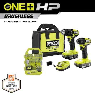 RYOBI ONE+ HP 18V Brushless Cordless Compact 2-Tool Combo Kit w/Drill - Cheap Fitting
