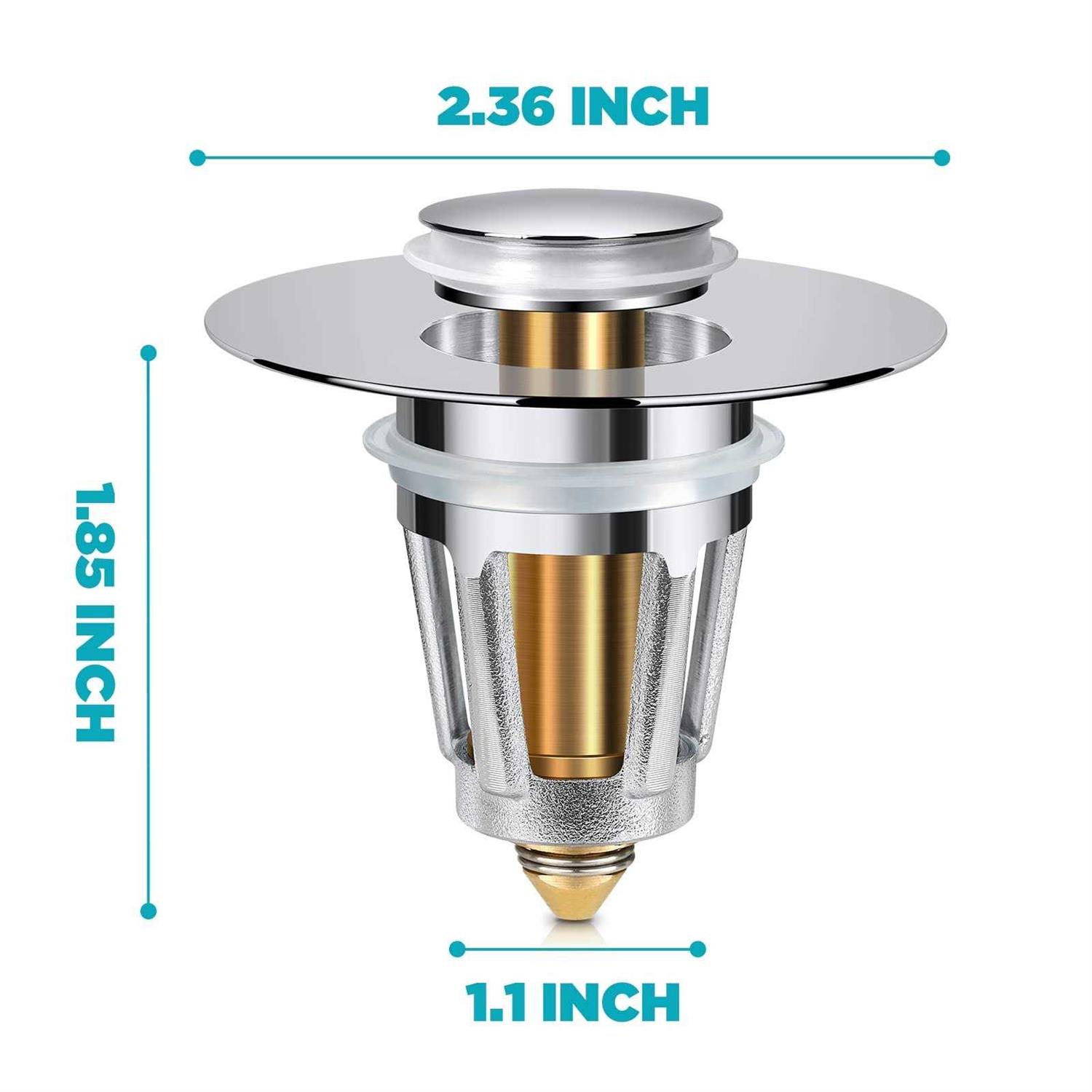 Universal Bathroom Sink Stopper For 1.1-1.5 Inch Bullet Core Push Type Basin - Cheap Fitting