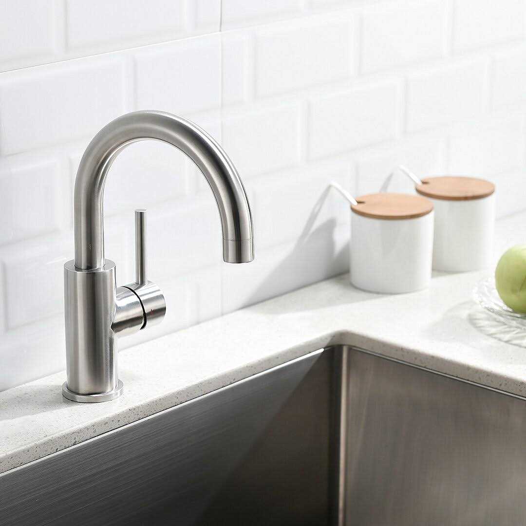 Bar Sink Faucet Crea Stainless Steel Farmhouse Bathroom Lavatory Sink Faucet Mixersmall Kitchen Faucet Tap Brushed Nickel - Cheap Fitting