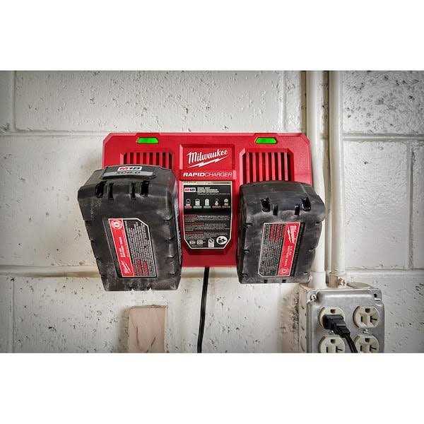 Milwaukee M18 18-Volt Lithium-Ion Dual Bay Rapid Battery Charger with Batteries - Cheap Fitting