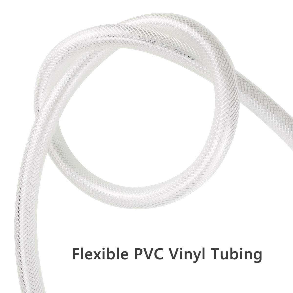 Eastrans 1/2 ID x 3/4 OD 25 Ft High Pressure Braided Clear Pvc Vinyl Tubing Flexible Vinyl Tube - Cheap Fitting