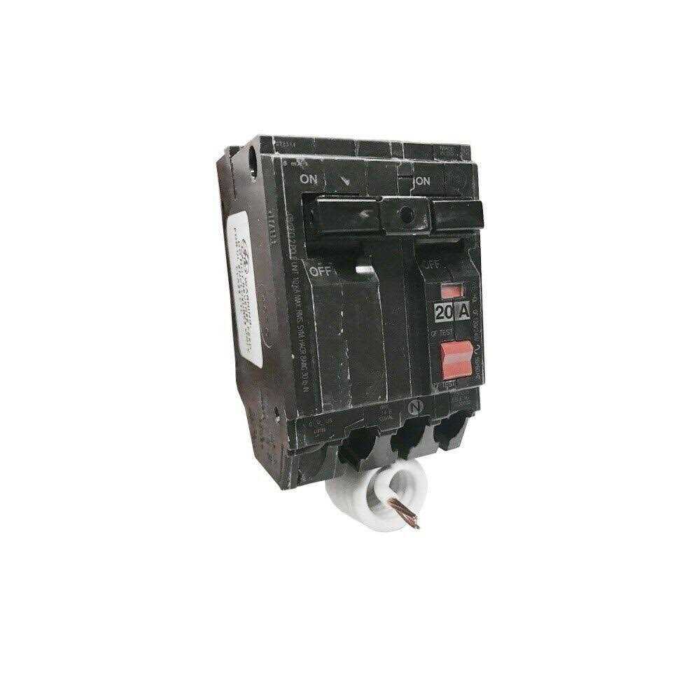 GE 20 amps Ground Fault 2-Pole Circuit Breaker w/Self Test THQL2120GFTP - Cheap Fitting