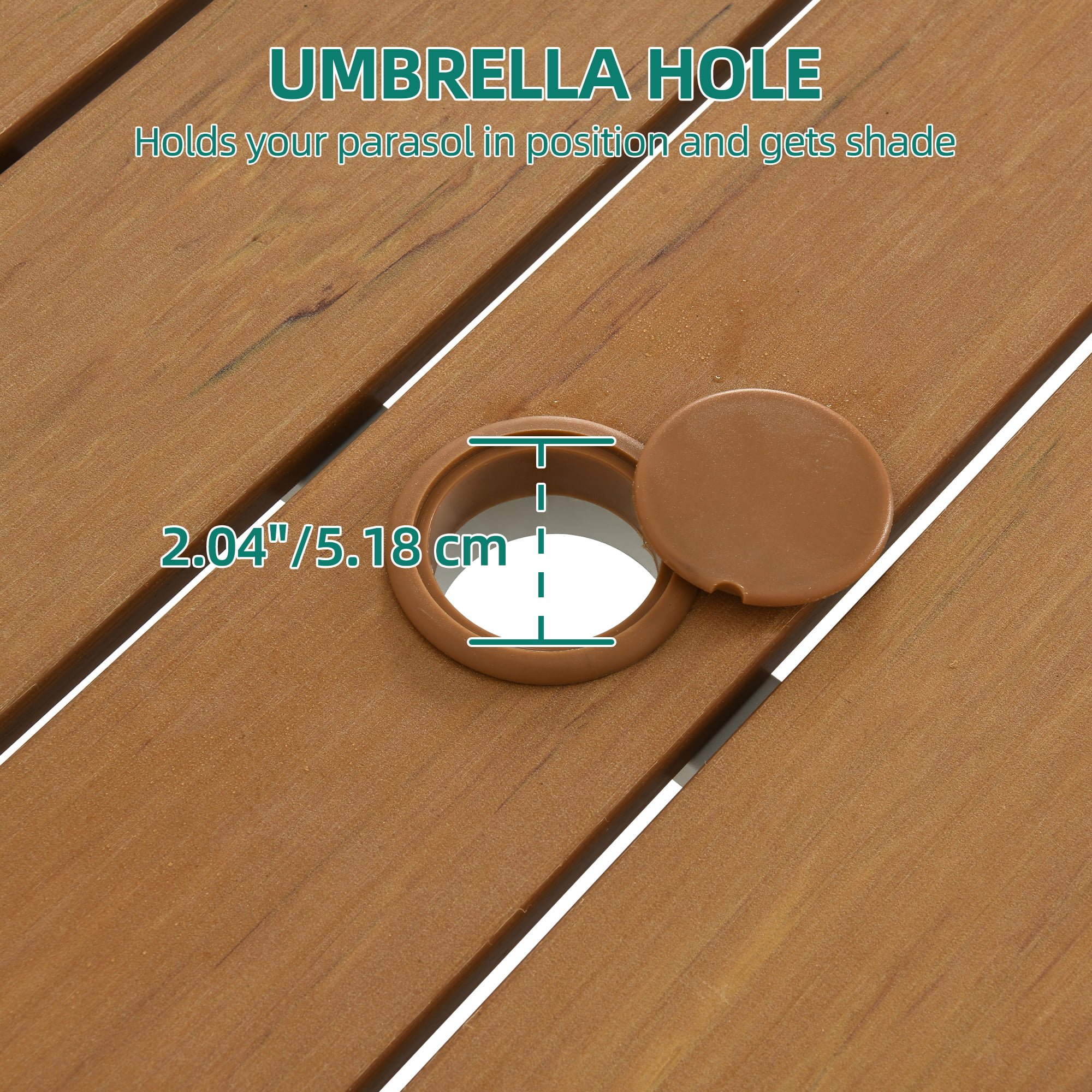 Dextrus 3 Pieces Patio Dining Table and Bench for 4-6 People, Weather-Resistant Outdoor Dining Set, Faux Wood Garden Conversation Set for Backyard Poolside Deck Outside - Cheap Fitting