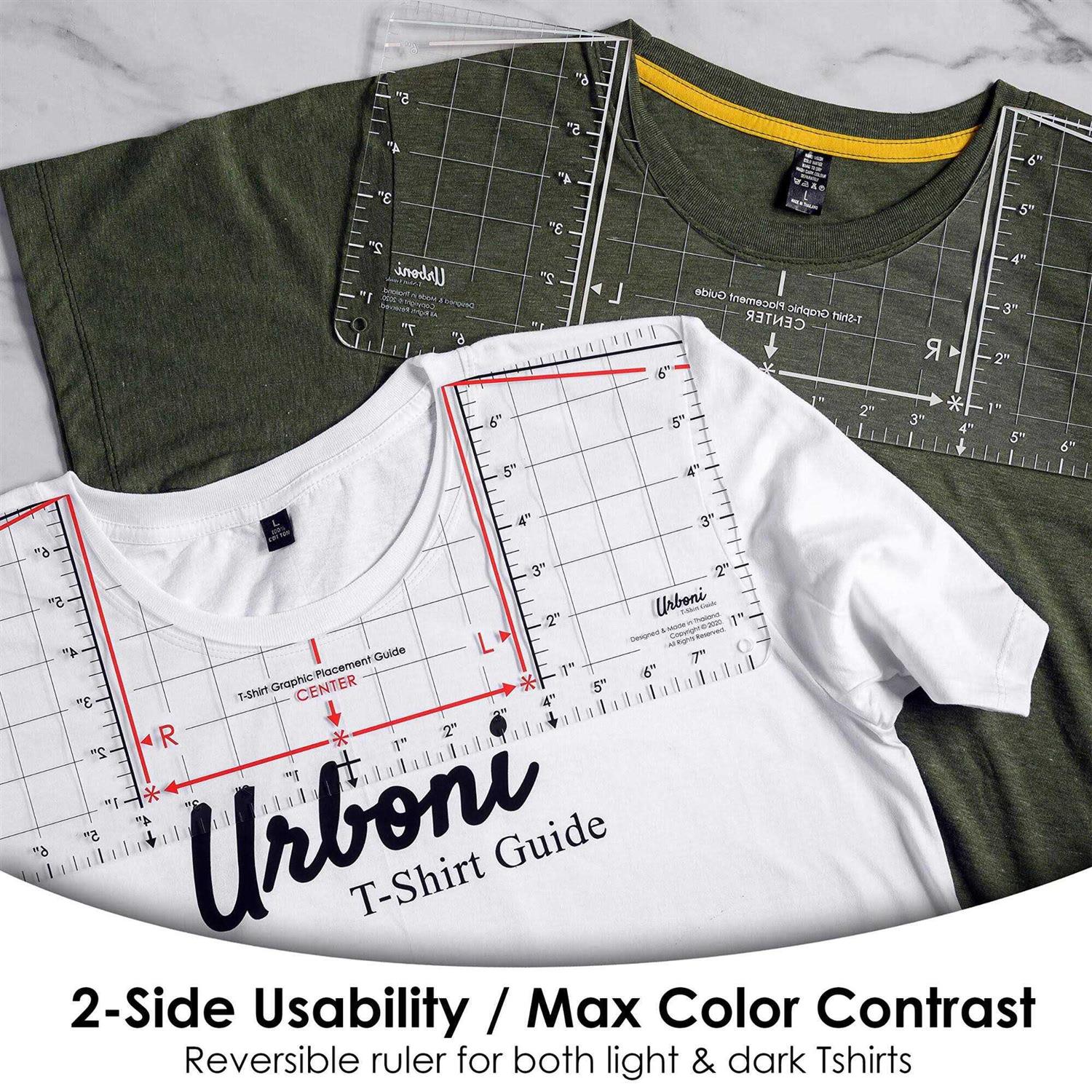 Urboni Tshirt Ruler Guide for Vinyl Alignment and Center Designs, T shirt Ruler Alignment Tool Placement for Heat Press and Cricut - Cheap Fitting