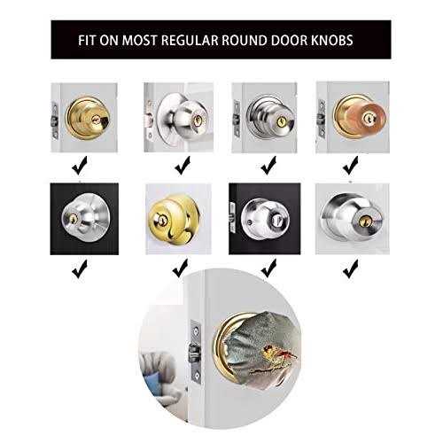 PANSHA Door Knob Cover Grey with Bird Embroidered 2 PCS Soft Velvet Wall Protector - Cheap Fitting