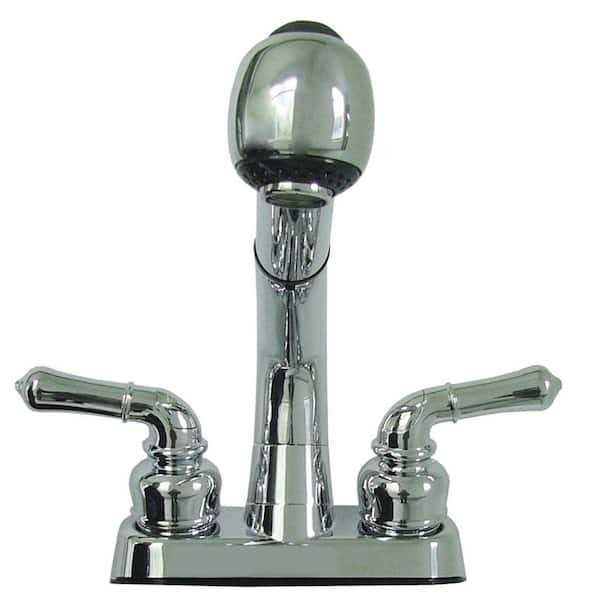 Rugged Tub 18 in. x 24 in. Polypropylene White Laundry Sink with 2 Hdl Non Metallic Pullout Faucet and Installation Kit N52WK1 - Cheap Fitting