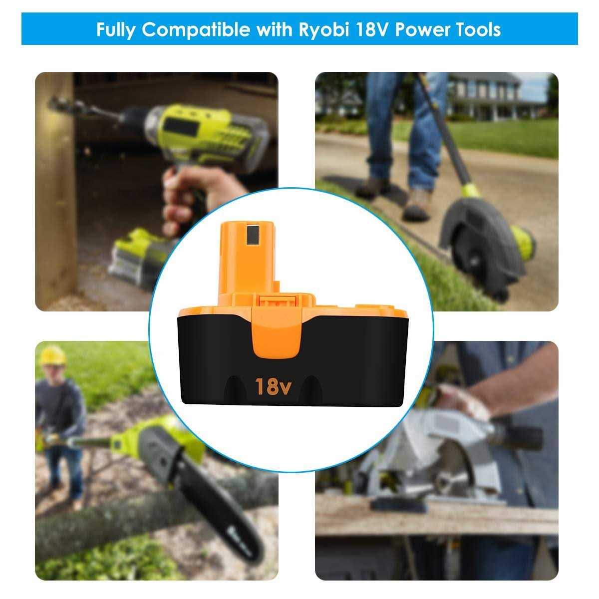 2 Pack P100 Replacement for 18V Ryobi Battery Compatible with Ryobi 18V Battery Power Tools Replace for P101 ABP1803 BPP1820 - Cheap Fitting