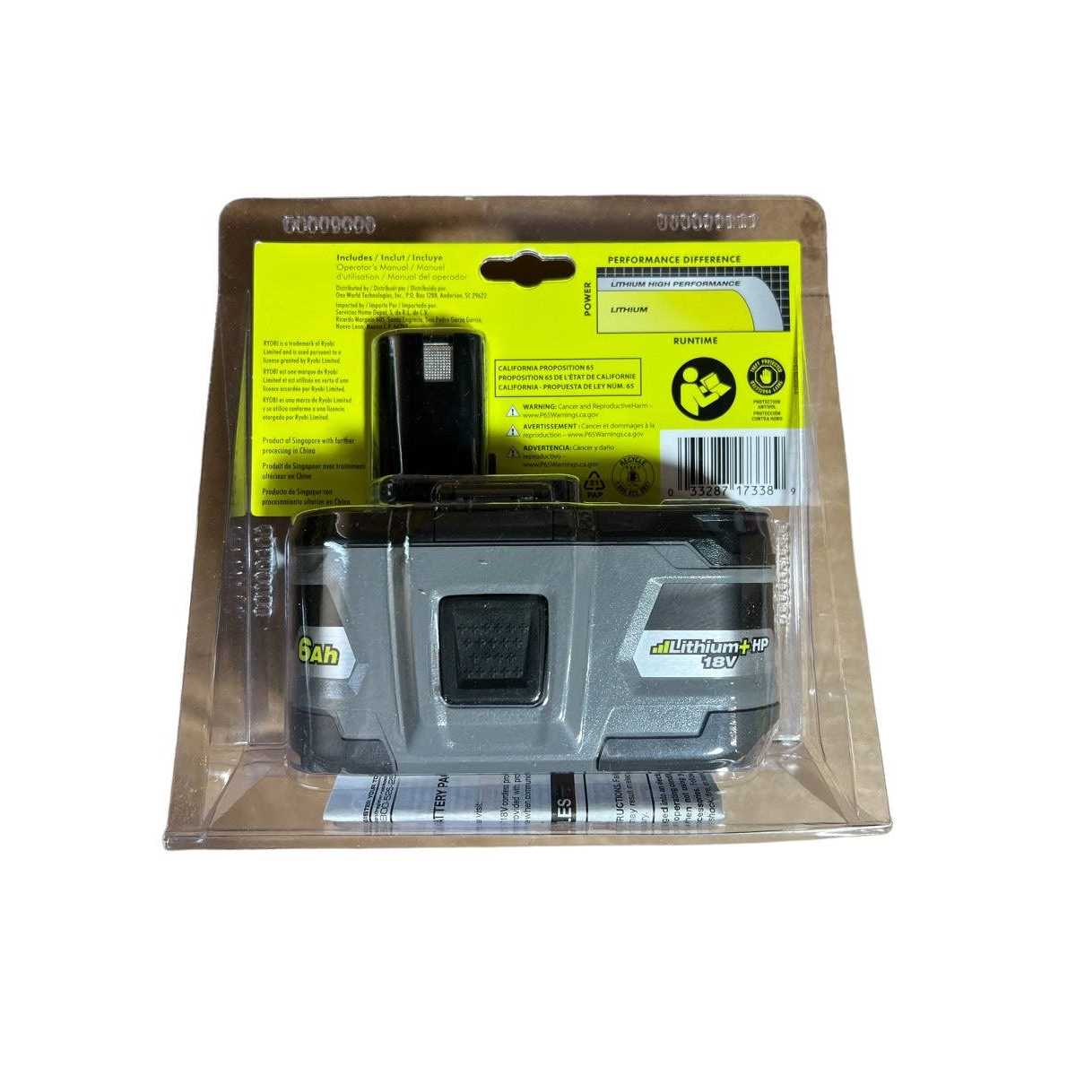 Ryobi P193 18-Volt ONE+ Lithium-Ion 6.0 Ah LITHIUM+ HP High Capacity Battery - Cheap Fitting